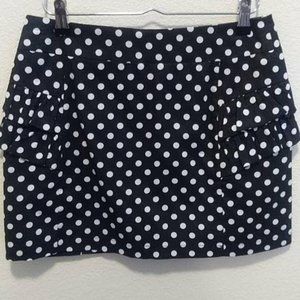 Ellison Brown Polka Dot Mini Skirt w/Ruffles Size Small